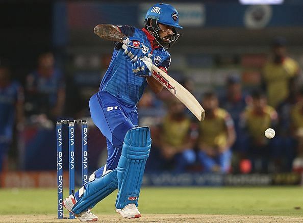 Shikhar Dhawan batting for Delhi Capitals
